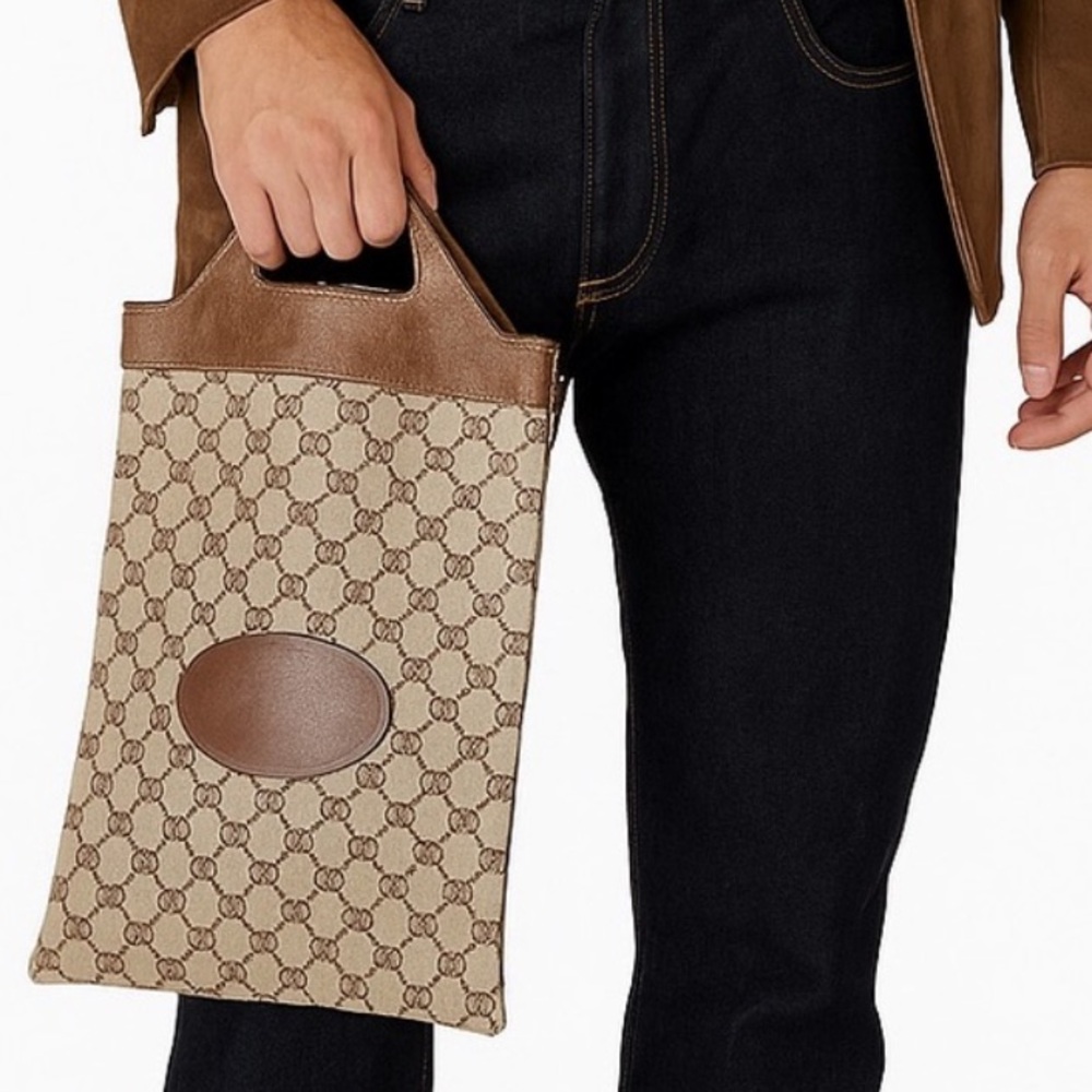 Gucci Italy Leather-Trim Tote - Picture 3 of 11
